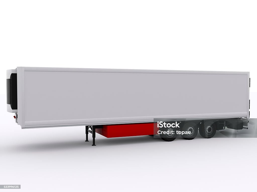 white trailer white trailer on isolated background 2015 Stock Photo