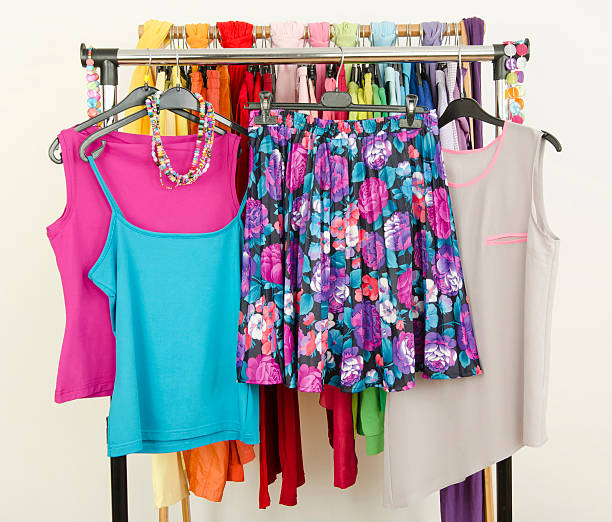 istock Cute summer outfits displayed on a rack. 533996723
