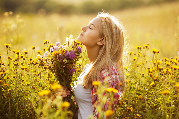 1,700+ Gentle Woman With Wild Flowers Stock Photos, Pictures ...