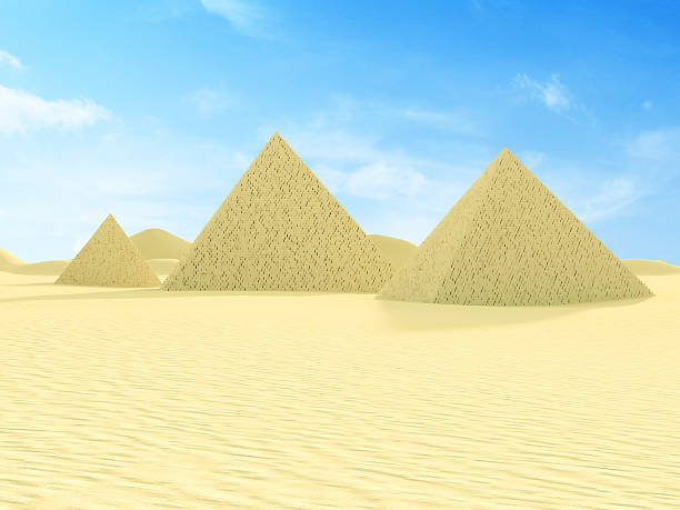 istock Ancient Pyramid in Desert with with Clouds and Sun 533997017
