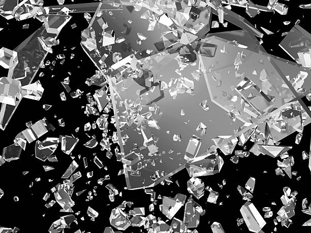 istock Broken Glass into Pieces isolated on black background 533997029