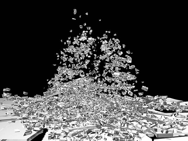 istock Broken Glass into Pieces isolated on black background 533997031