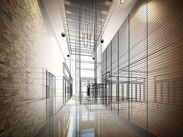 istock sketch design of interior hall 533998542