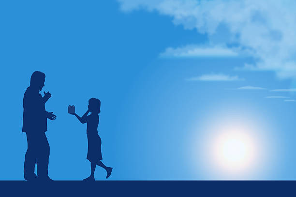 istock Father's Day background[Father and his daughter silhouette] 533998544
