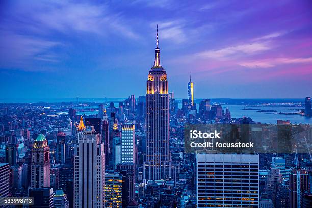 Empire State Building At Night Stock Photo - Download Image Now - New York City, Urban Skyline, Night
