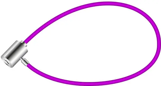 Vector illustration of Purple bicycle lock