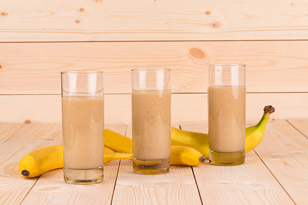 Banana fresh juice and fruit.