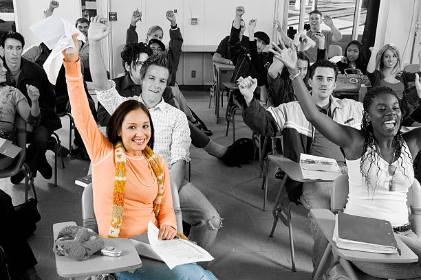 istock Cheerful College Students In Classroom 533999793