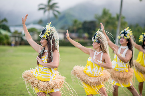 Polynesian Hula Dancers performing in Hawaii