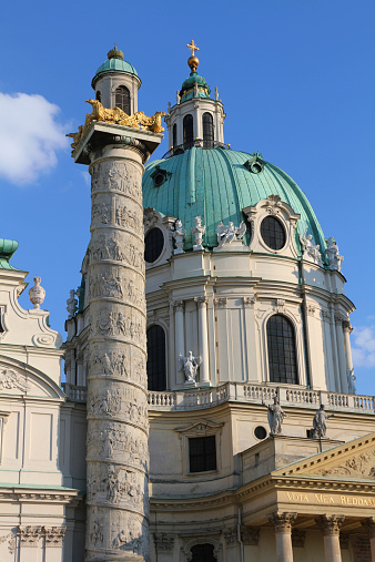 The beautiful Karlskirche (St. Charles's Church), in Vienna, Austria. 