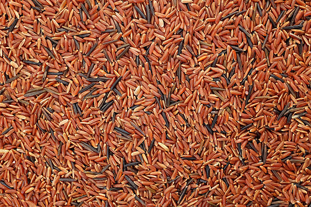 camargue rotem reis getreide hintergrund - camargue red rice stock-fotos und bilder