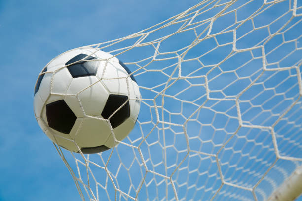 istock Soccer ball in the goal after shooted 534002031