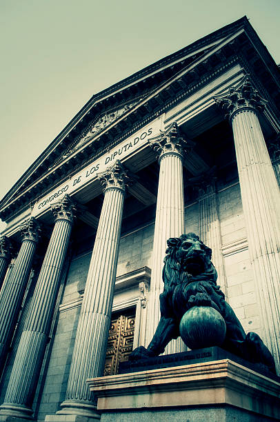 Government of Spain. Facade of the Congress of Deputies of Spain in Madrid.
