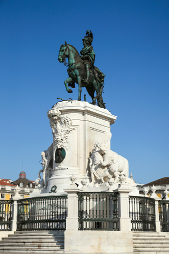Statue of King Jose I, was built by Machado de Castro in 1775 on the famous Praca do Comercio (Lisbon, Portugal)