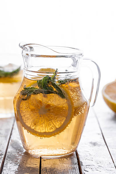 istock Fresh lemonade in a glass jug 534002320