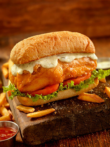 istock Beer Battered Fish Sandwich on a Ciabatta Bun 534002688