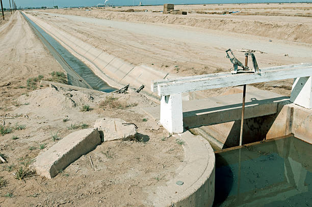 istock Agricultural canal and fields in Imperial County CA 534002797