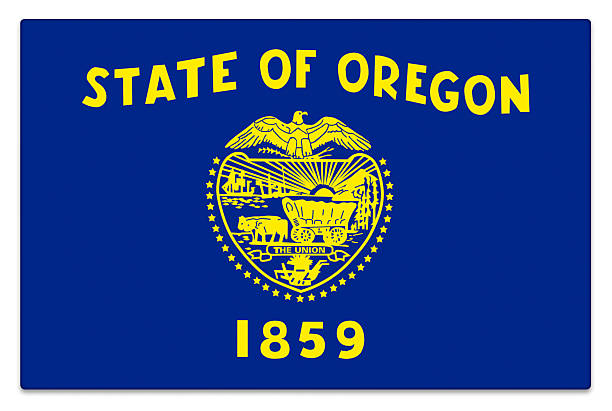Gloss flag of Oregon on white