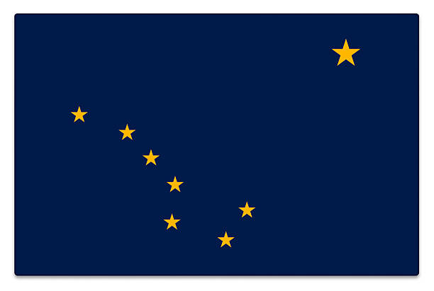 Gloss Alaska flag on white with subtle shadow.