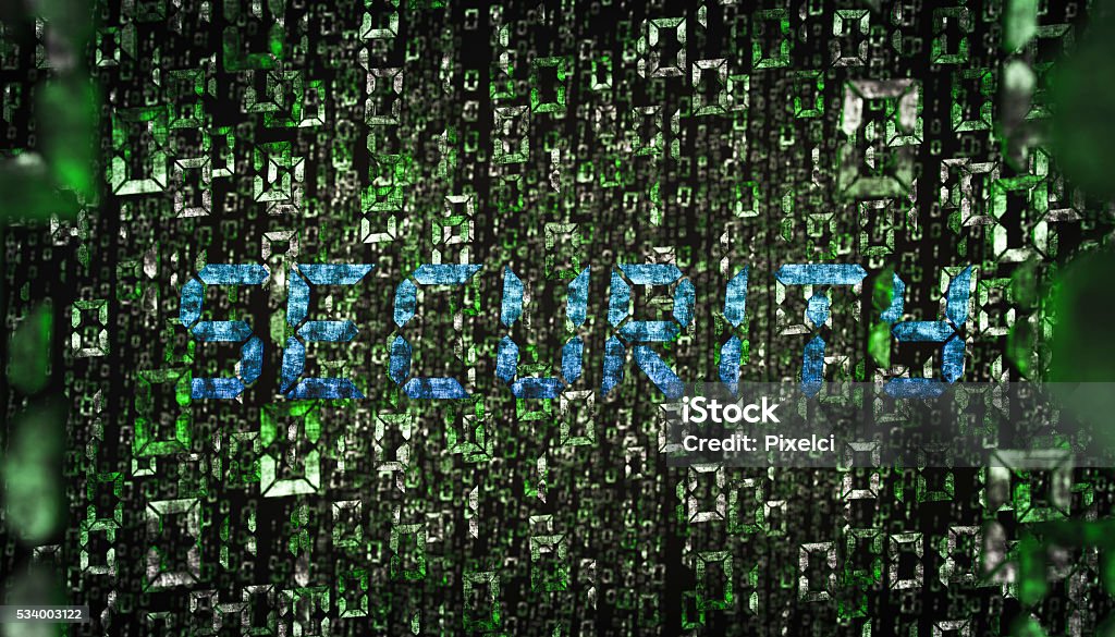 Binary Numbers Realistic 3d Rendering Of Binary Numbers With Security Text Stock Photo ...