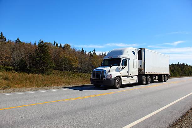 istock Semi truck on a highway. 534003405