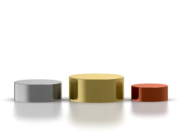istock Golden silver and bronze stage for winner 3d rendering 534003832