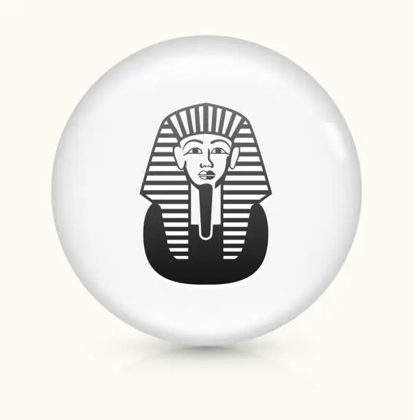Vector illustration of Egyptian Coffin icon on white round vector button