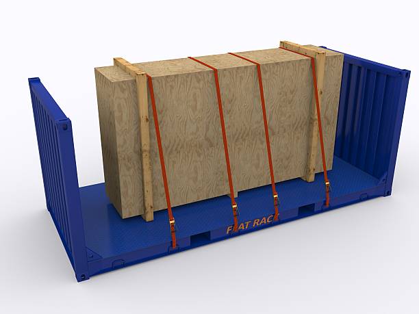 Flat rack container stock photo