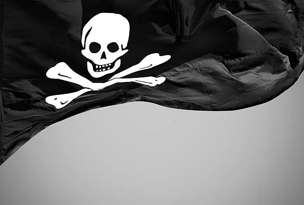 Photo of jolly roger flag isolated