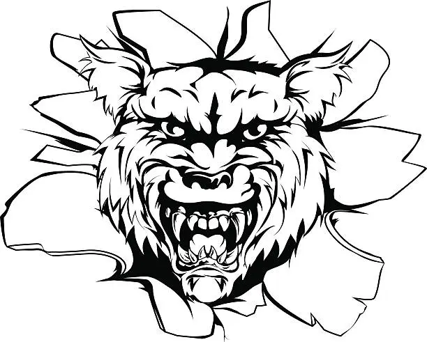 Vector illustration of Wolf or Werewolf breakout