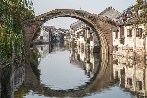 istock ancient stone bridge on canal in Chinese water town 534028065