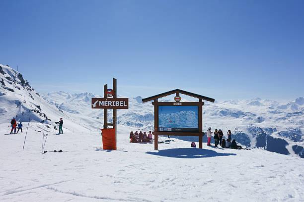 Meribel Alpina (Trois Vallees) in France. stock photo