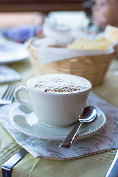istock Delicious and tasty cappuccino for breakfast at cafe 534030463