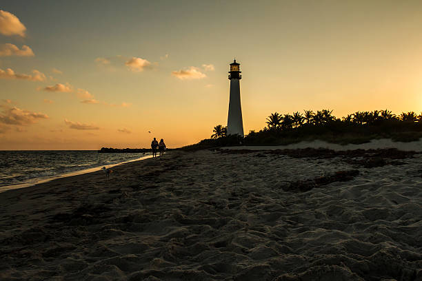 istock Lighthouse on sunset at the Florida State Park, Key Biscayne 534030875