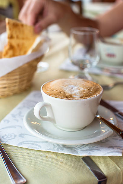 istock Delicious and tasty cappuccino for breakfast at cafe 534031231