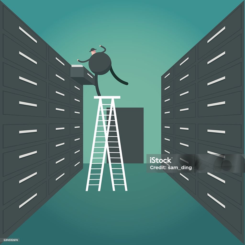 Big Data Data Privacy File Storage Room Stock Illustration - Download ...