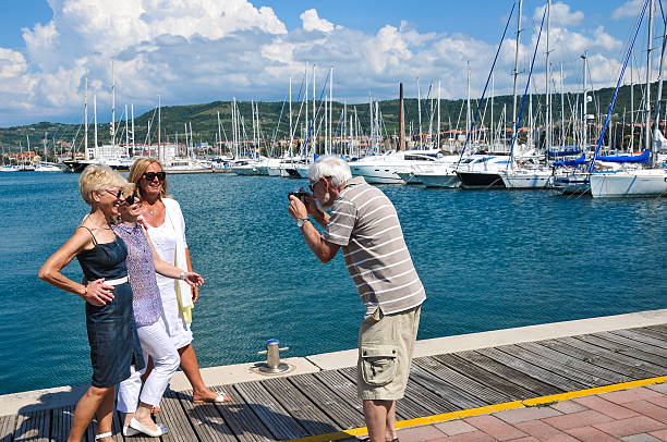 Seniors taking picture at Marina