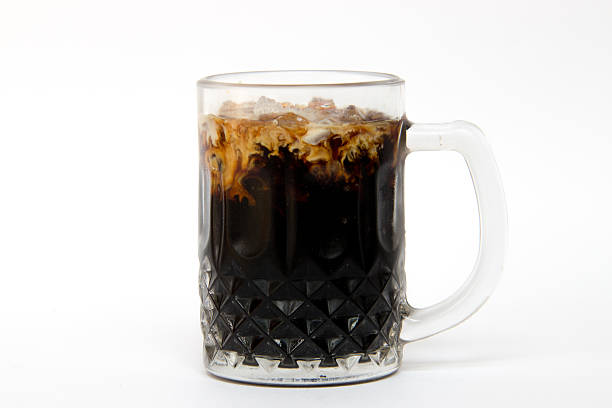 istock Thai Ice Black coffee topping with fresh milk 534036243