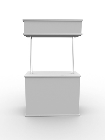 Blank stand. 3D rendered illustration