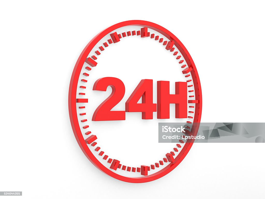 opening hours - 24 h service. opening hours - 24 h service - 3d render illustration 20-24 Years Stock Photo