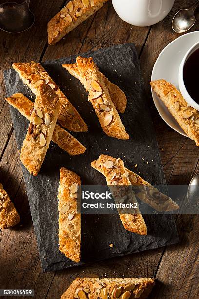 Homemade Almond Biscotti Pastry Stock Photo - Download Image Now - 2015, Almond, Baked