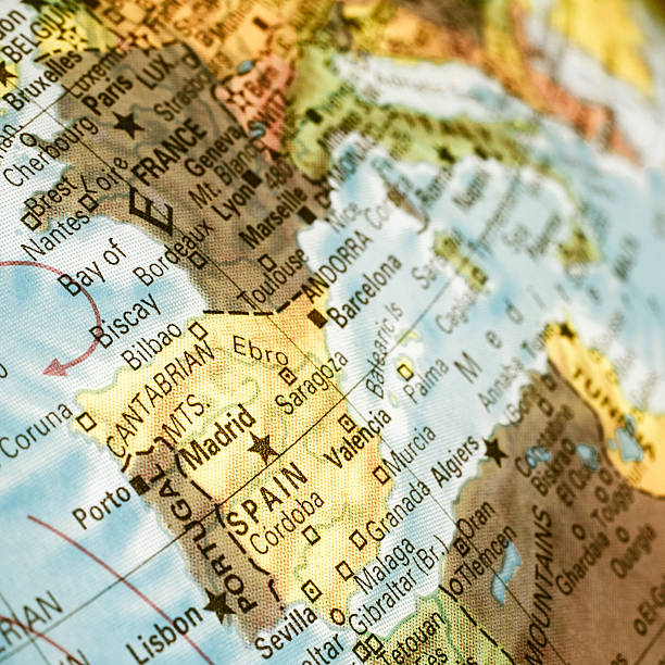 istock map of Spain and Portugal. Close-up image 534046641