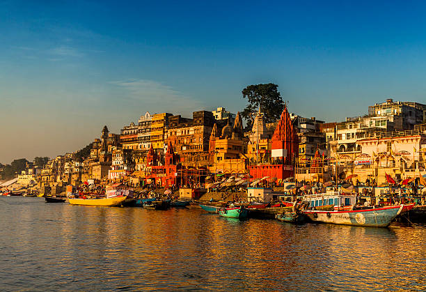 Scene of River Ganges, Varanasi, India. Scene of River Ganges of Varanasi at early morning. varanasi stock pictures, royalty-free photos & images