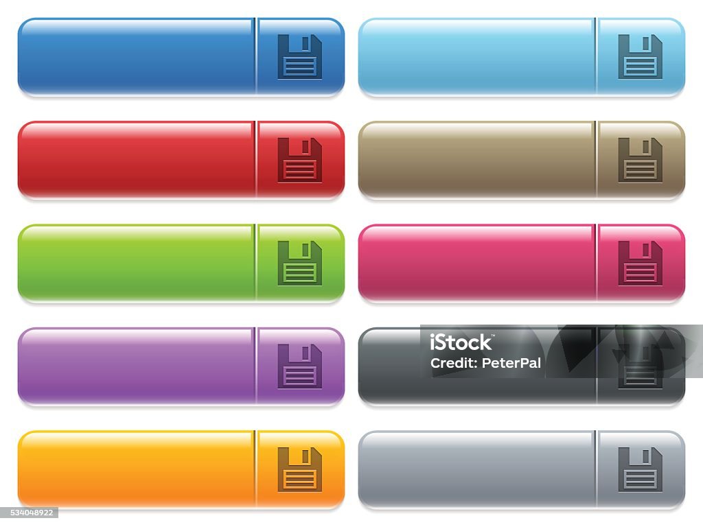 Save Menu Button Set Stock Illustration - Download Image Now - Blue ...