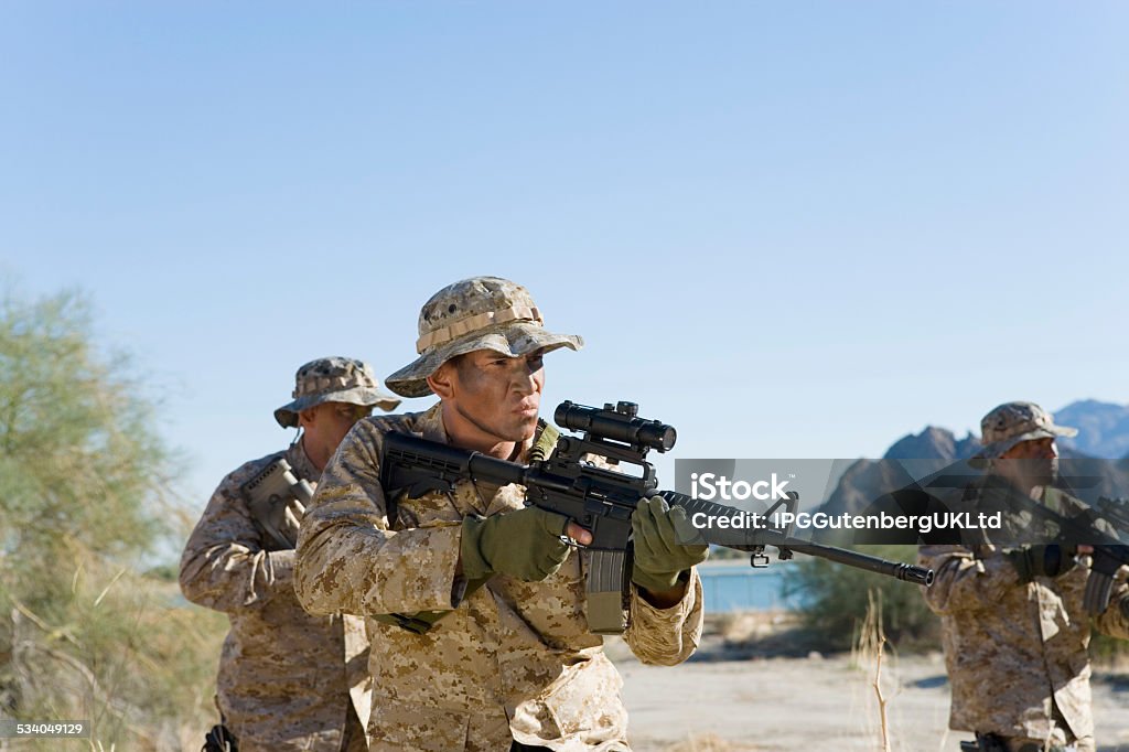 Soldiers in the Field 20-29 Years Stock Photo