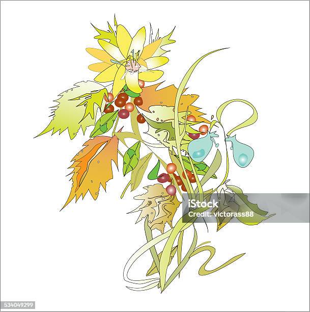 Floral And Berries Pattern Stock Illustration - Download Image Now - 2015, Abstract, Arts Culture and Entertainment