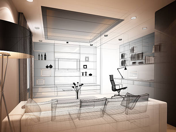 sketch design of interior living