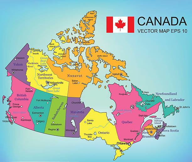 캐나다 맵 보장합니다. 모든 테리토리스 �선택할 수 있습니다. 벡터 - alberta map canada province stock illustrations