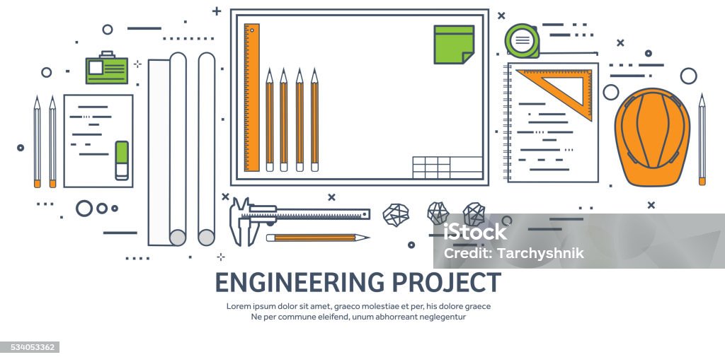 Object Line Component Lined Outlinevector Illustration Engineering And Architecture Drawing ...
