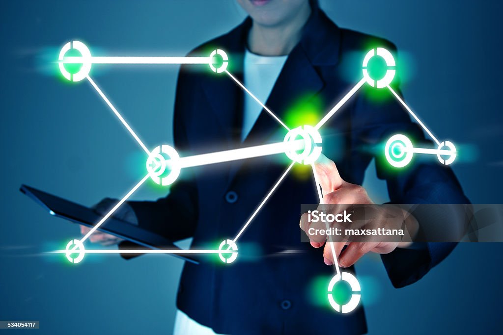 Touch Screen Interface Social Network Structure Stock Photo - Download ...